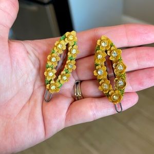 Vintage Flower Baby Girl Hair Barrettes Clips Two